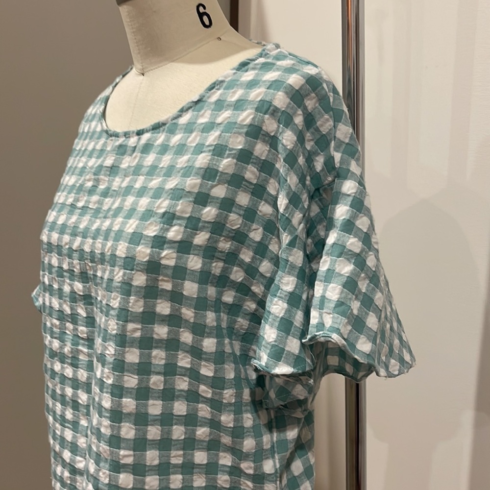 Minkpink Gingham Top / Flutter Sleeve / Size Smal… - image 2